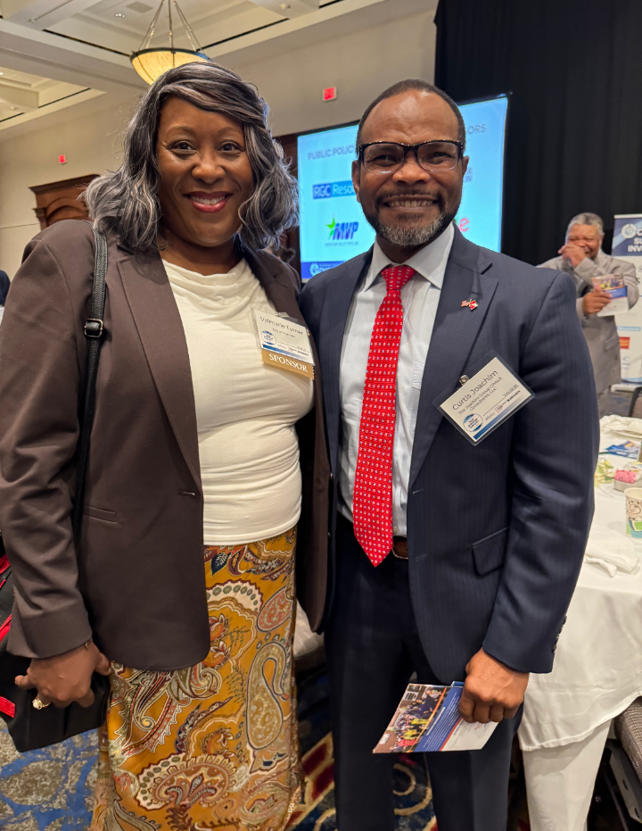 Curtis Joachim of The Joachim Group with Roanoke City Manager Valmarie Turner